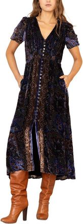 Hale Bob Hale Bob Paisleigh Short Sleeve Midi Dress