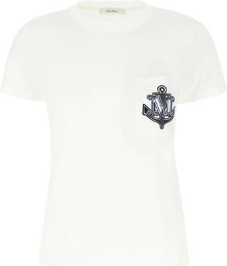 Max Mara Acacia Jersey T-Shirt - Dames - T-shirts - Wit - S - Katoen - Tops