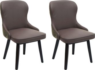 Hhg Hhg - Nunca Usado] Juego De 2 Sillas De Comedor 713, Silla Tapizada Silla De Cocina Sill&oacute;n Silla, Tela/textil Madera Maciza, Verde Oscuro-gris