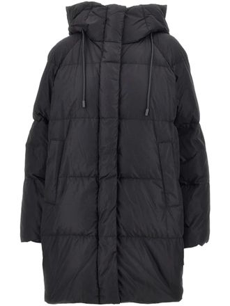 Weekend Quilted Black Puffer Jacket with Adjustable Hood and Concealed Zipper