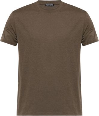 Tom Ford Mens T-Shirt Green Lyocell T-Shirts And Polos