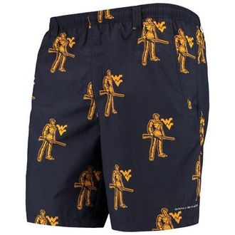 Columbia Mens Columbia Navy West Virginia Mountaineers PFG Backcast II 8 Omni-Shade Team Hybrid Shorts at Nordstrom, Size Medium