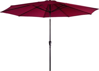 Happy Garden Sombrilla redonda recta de aluminio de 3,30 m con tejido fucsia
