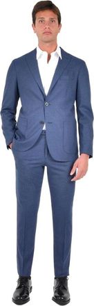 Boglioli Heren, Pakken, Blauw, Maat: L Leer