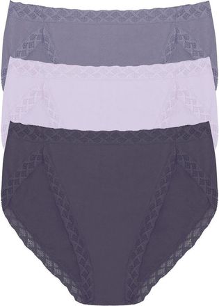 Natori Bliss Cotton French Cut Brief 3-Pack in Twlght Hze/purple Prl/grystone at Nordstrom, Size Xx-Large