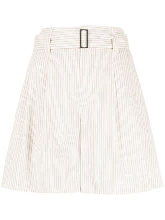 Forme Dexpression belted flared shorts - Neutrals