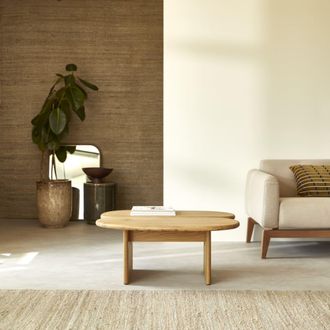 Tikamoon Mesa de centro de roble macizo