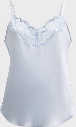Christine Lingerie Bijoux Short Lace-Trim Silk Pajama Set