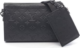 Louis Vuitton Black Noir Monogram Shadow Pouch Shoulder Bag (Pre-Owned)