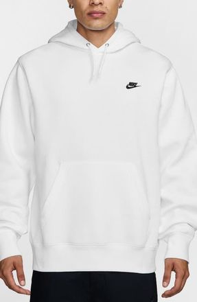 Nike Club Fleece Pullover Hoodie in White/Black at Nordstrom, Size Xx-Large