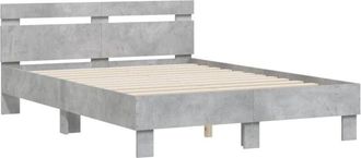 vidaXL Bed Frame without Mattress Concrete Grey 135x190 cm Double Vidaxl