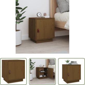 vidaXL Comodino marrone ambra - Comodino Marrone Ambrato 40x34x45 cm in Legno Massello di Pino