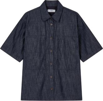 STUDIO TOMBOY Camicia denim a maniche corte - Blu