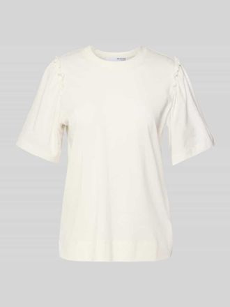 Selected T-Shirt mit Raffungen Modell PENELOPE in Weiss, Gr&ouml;&szlig;e XS
