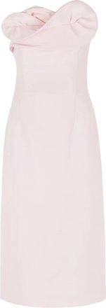 Magda Butrym Zijden Corset Jurk met Sculpturale Halslijn - Dames - Feestkleedjes - Roze - 2XS - Leer - Kleedjes