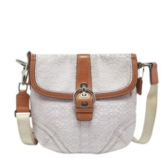 Coach Pre-owned Cross Body Bags, female, White, Size: ONE SIZE Pre-owned Canvas Shoulder Bag