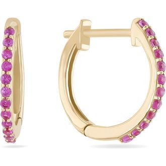 Lana Jewelry 14K Gold Mini Pink Sapphire Huggie Hoop Earrings in 14K Yellow Gold at Nordstrom