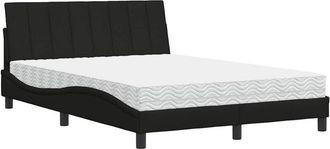 vidaXL Vidaxl - Cama Con Colch&oacute;n Tela Negro 140x190 Cm