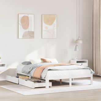 Berkfield Home Bed Frame with Drawers without Mattress White 140x190 cm