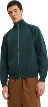 1989 STUDIO Groene Cardigan Sweater Korte Stijl - Heren - Vesten met rits - Groen - M - Hoodies & sweatvesten