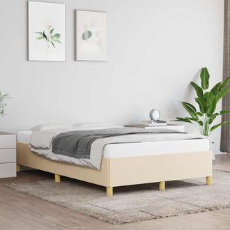 vidaXL Estructura De Cama Sin Colch&oacute;n Tela Crema 120x190 Cm Vidaxl