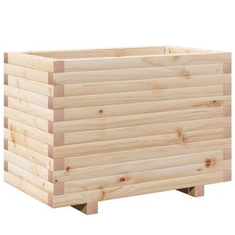 Berkfield Home Garden Planter 70x40x49.5 cm Solid Wood Pine in Light Sand