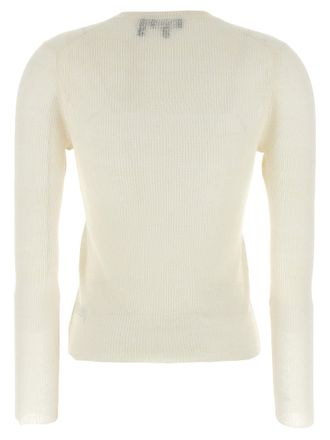 Theory Ribbed Linen-Viscose Blend Sweater - Cream