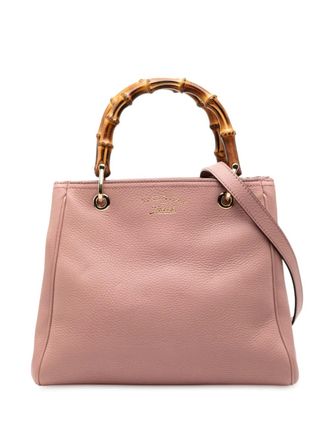 Gucci 2016-2025 Small Calfskin Bamboo Shopper satchel - women - Calf Leather - One Size - Pink