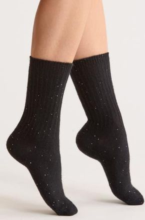 Nordstrom Sparkle Crew Socks in Black at Nordstrom Rack, Size 9/11