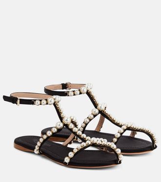 Giambattista Valli Maharani faux pearl-embellished sandals