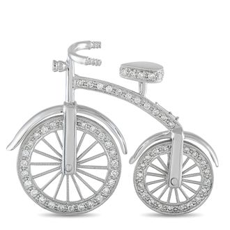 Luxury Bazaar 18K White Gold 1.10ct Diamond Brooch MF15-100826