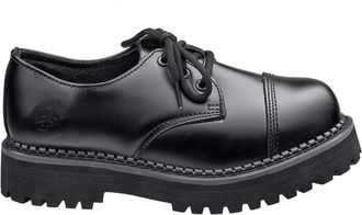 Grinders Mens Leather Boxer CS Berby Black Lace 3 Eyelet Steel Toe Gibson Shoes (8 UK / 42 EU)