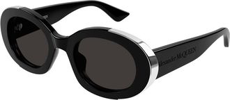Alexander McQueen AM0445S Asian Fit 001 Womens Sunglasses Black Size 51 - Free RX Lenses - Free RX Lenses