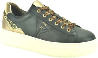 Nero Giardini Zwart Sneaker+luipaard N. DZ - Dames - Sneakers - Zwart - 37 EU - Schoenen