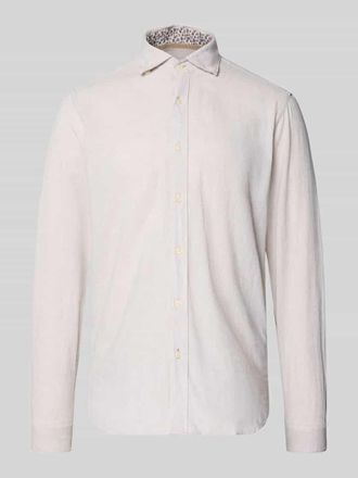 Fil Noir Regular Fit Business-Hemd aus Leinen-Baumwoll-Mix Modell ROMA in Sand, Gr&ouml;&szlig;e 38