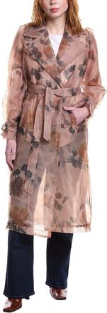 NVLT Nvlt Floral Organza Wrap Trench Coat