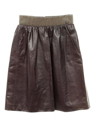 Chanel 1986-1988 lambskin skirt - women - Lambskin - 36 - Brown
