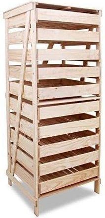 PRIMROSE Wooden 10 Drawer Apple Storage Rack 156 x 55cm