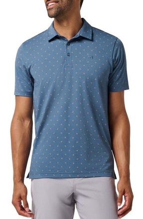 Travis Mathew Neat Jersey Polo in Blue Horizon at Nordstrom, Size Xx-Large