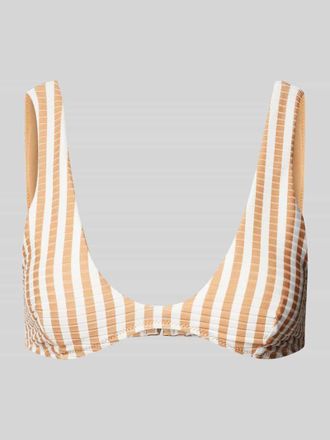 Rip Curl Bustier-Bikini-Oberteil mit Strukturmuster in Hellbraun, Gr&ouml;&szlig;e XXL