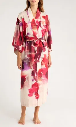 Natori Loren Charmeuse Robe in Red at Nordstrom, Size X-Small