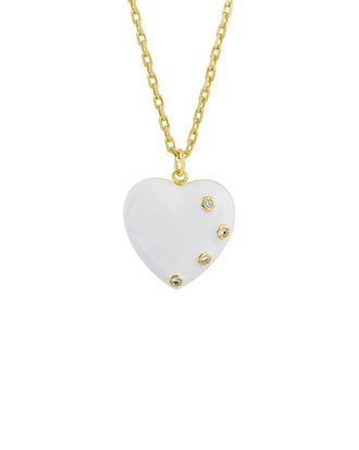 Savvy Cie Jewels Plated Cz Pendant Necklace