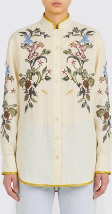 Valentino Camicia Valentino in lino con stampa floreale