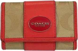 Coach Pre-owned Signature Leren Sleuteletui - Dames - Vintage Accessoires - Veelkleurig - ONE Size - Leer - Vintage