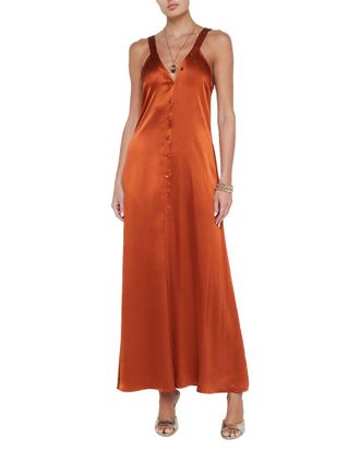 L'agence Lagence Kellen Button Front Silk Dress