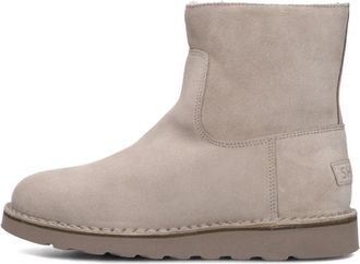 Shabbies Amsterdam Beige Su&egrave;de Winter Enkellaarzen - Dames - Winterlaarzen - Beige - 37 EU - Su&egrave;de - Schoenen