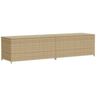 vidaXL Caja De Almacenaje De Jard&iacute;n Rat&aacute;n Sint&eacute;tico Beige Mezcla 469l Vidaxl