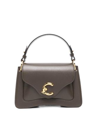 Coccinelle Taupe Handbag With Gold Sphere Logo