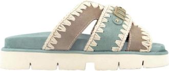 Mou Su&egrave;de sandalen met haaksteek - Dames - Sandalen - Veelkleurig - 36 EU - Su&egrave;de - Schoenen