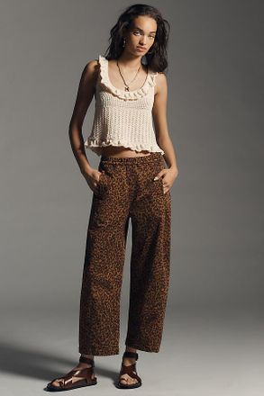 Anthropologie The Izzie Relaxed Pull-On Barrel Pants by Pilcro: Sateen Edition